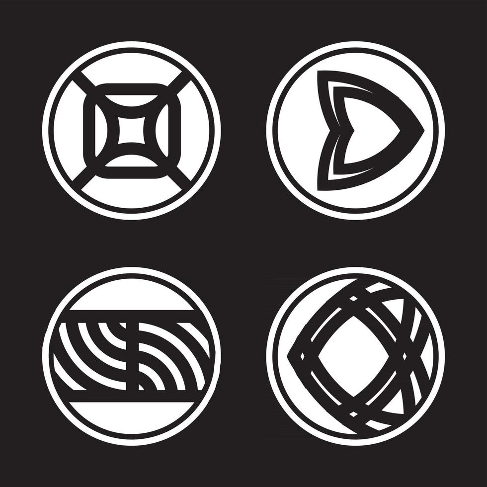 Abstract geometric logo mark set vector