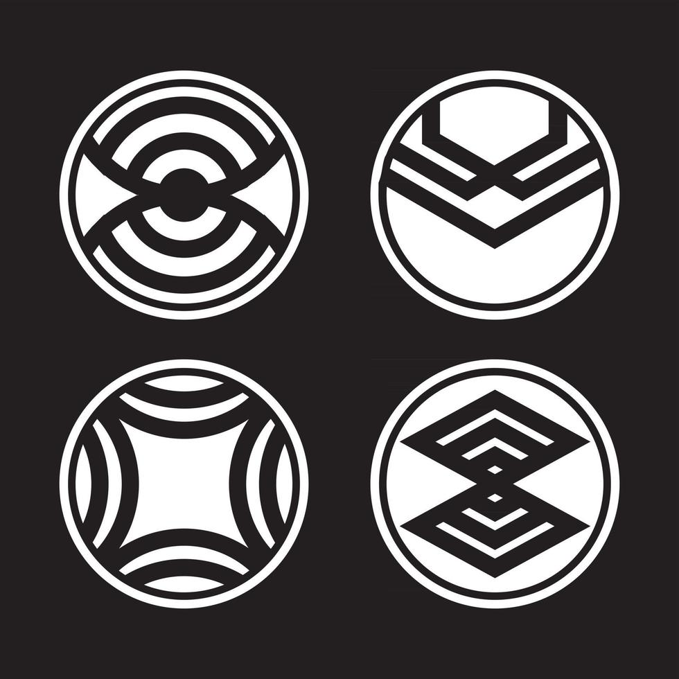 Abstract geometric logo mark set vector
