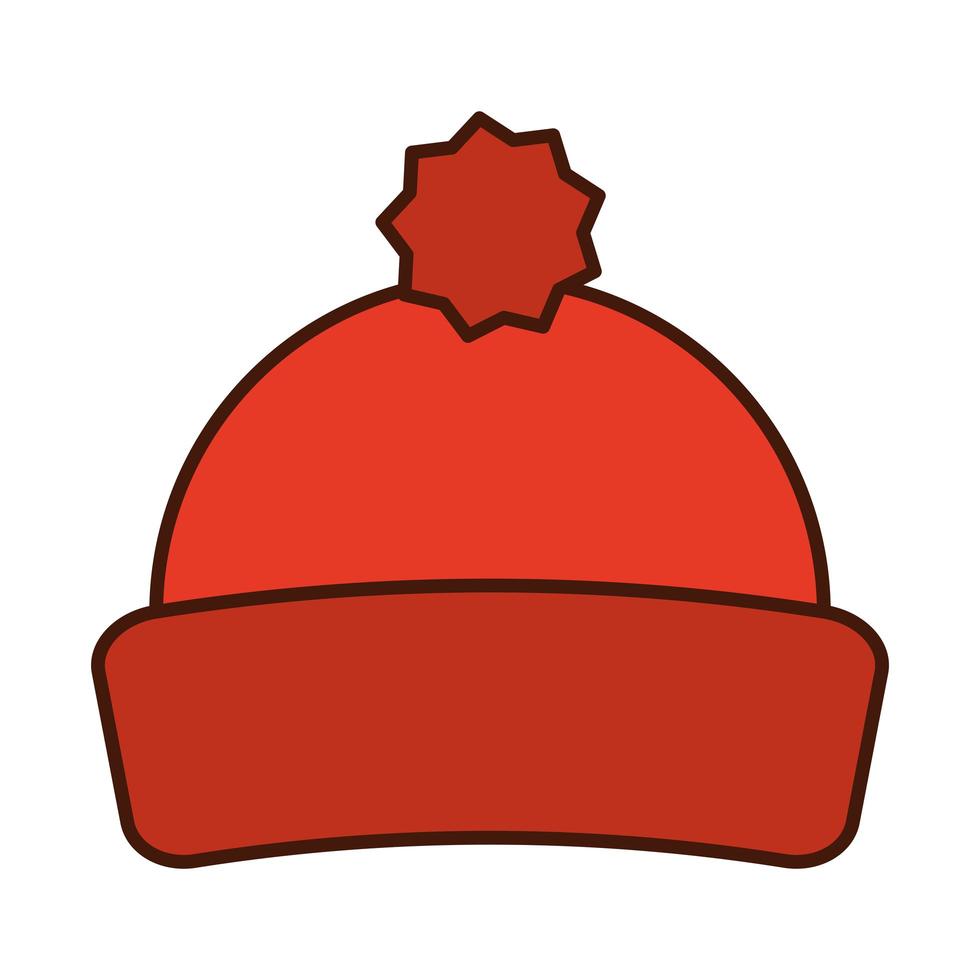 warm hat fashion accessory line and fill icon vector