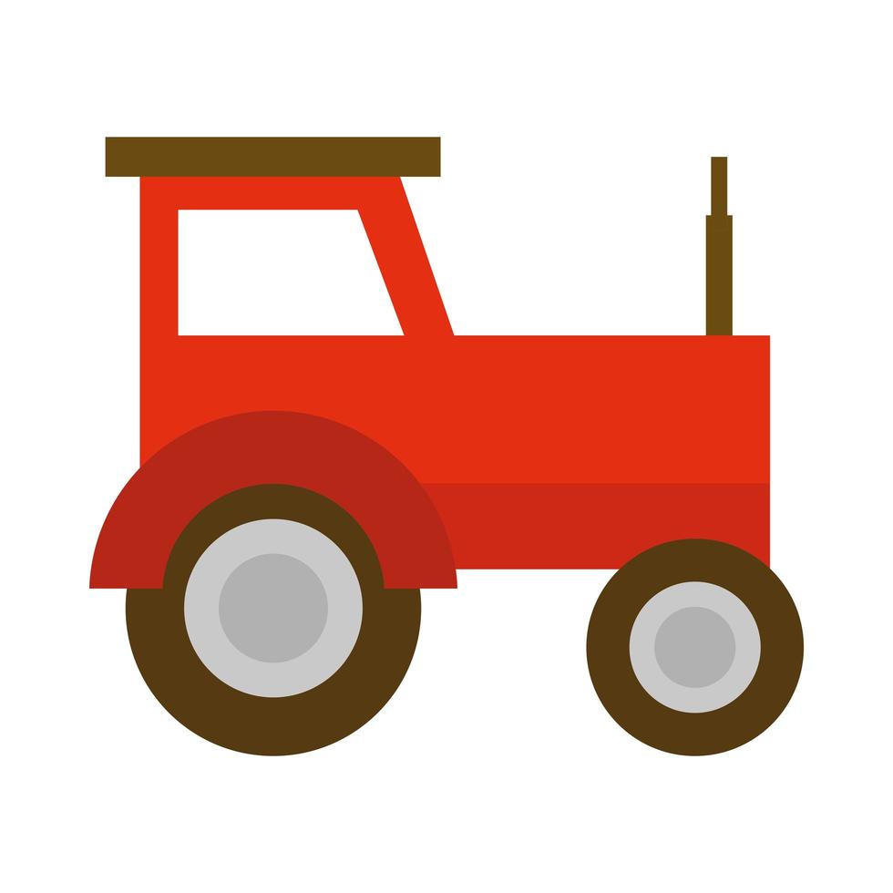 agriculture and farming tractor truck machine work flat icon style vector