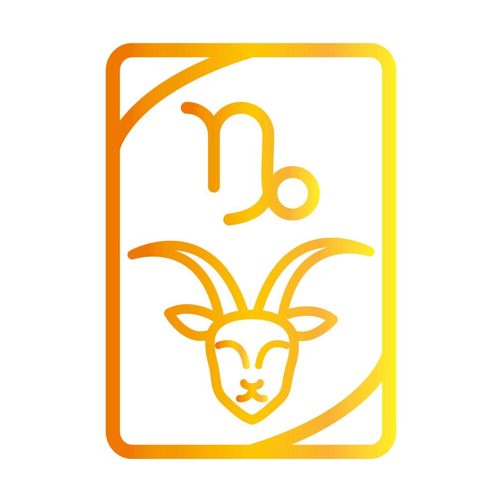 zodiac capricorn esoteric tarot prediction card gradient style icon vector
