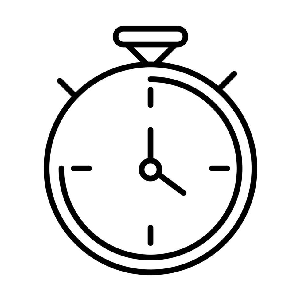 stopwatch clock time line style icon design vector