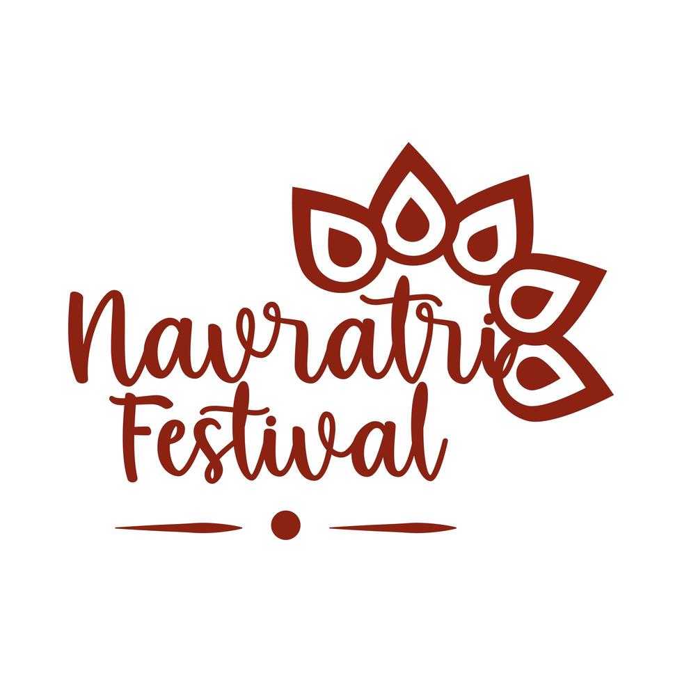 happy navratri indian celebration goddess durga culture mythological silhouette style icon vector