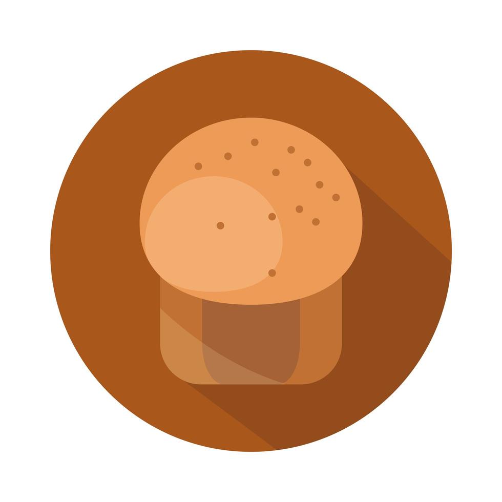 bread muffin menu bakery food product block and flat icon vector