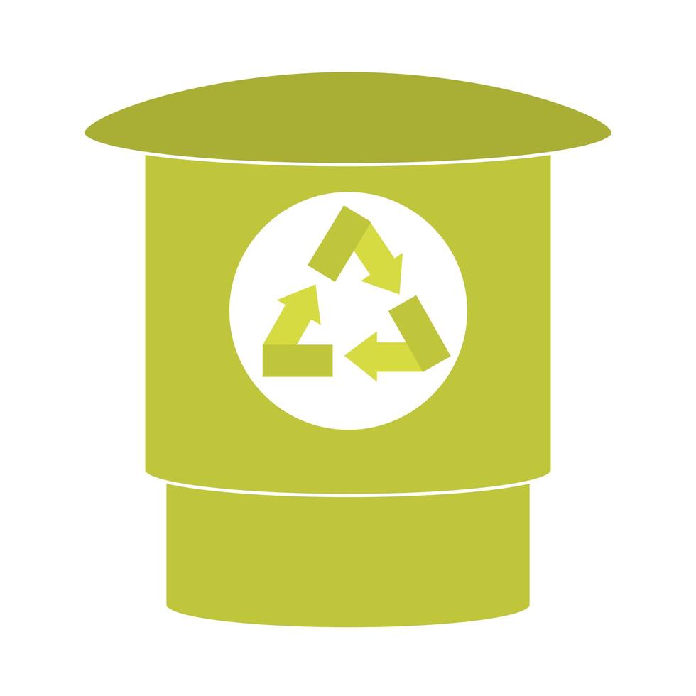 Reciclar diseño de vector de icono de basura verde