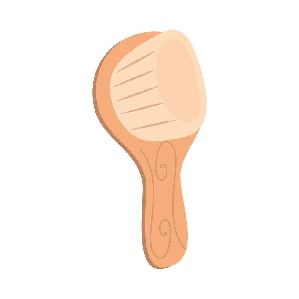 Wood hair brush icon vector design