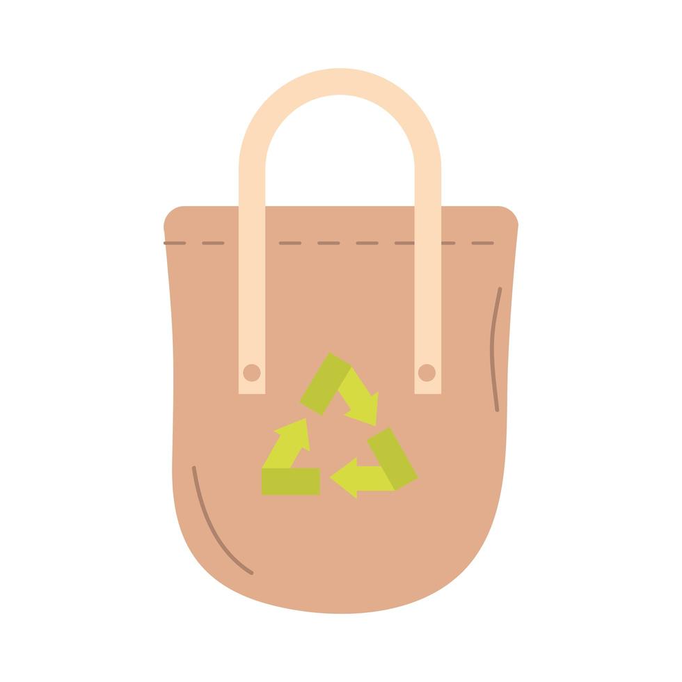 Reciclar bolsa de compras diseño vectorial aislado vector