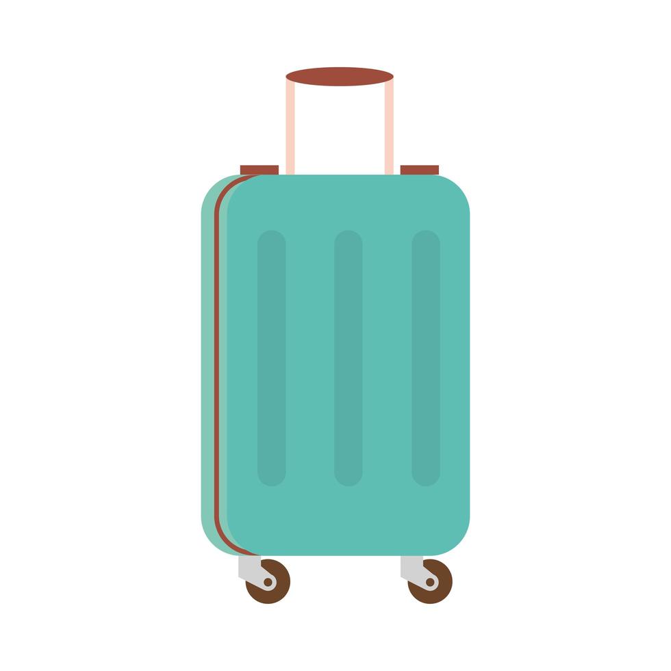 Maleta de vacaciones de viaje con asa y ruedas icono vectorial aislado vector