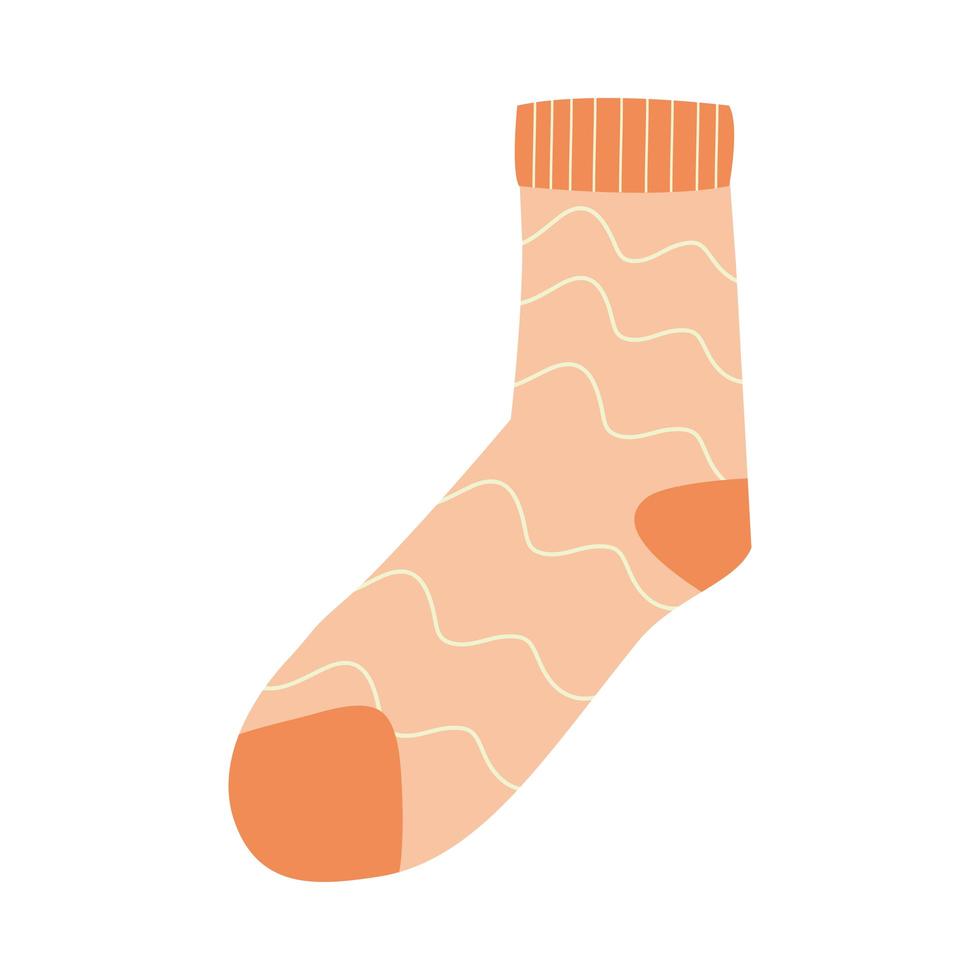 orange with lines sock icon vector design