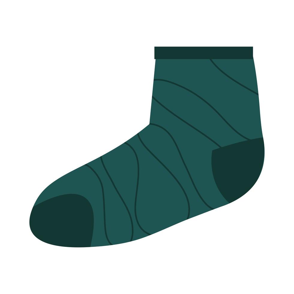 Verde oscuro con líneas de diseño de vector de icono de calcetín