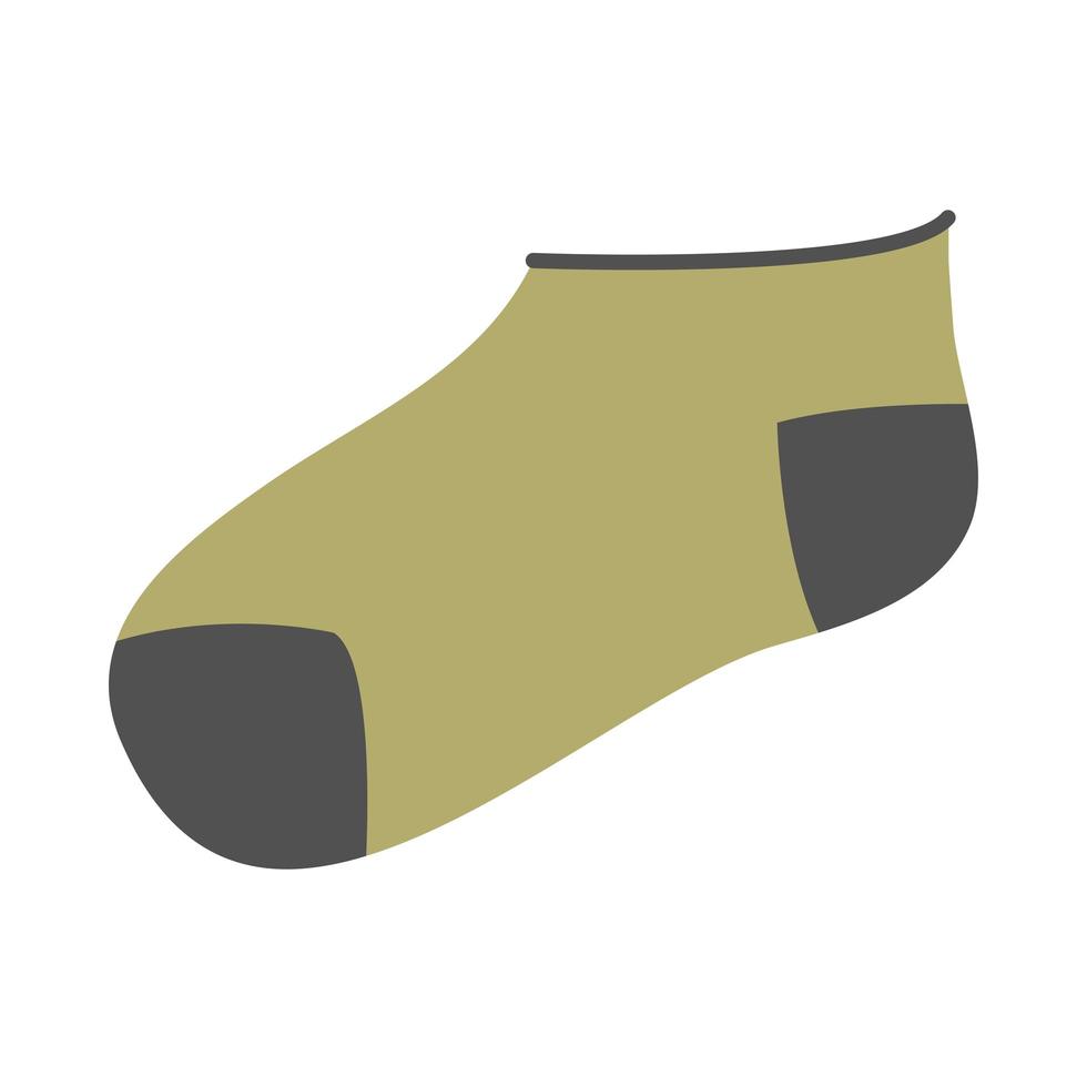 green and short sock isolated vector design