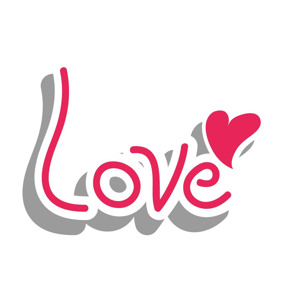 Love word sticker vector design