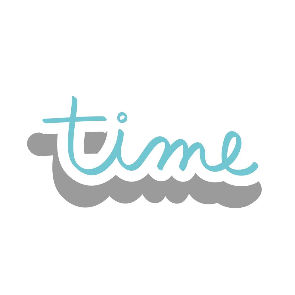 Time word sticker vector design