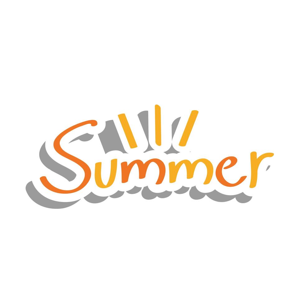 Summer word sticker vector design