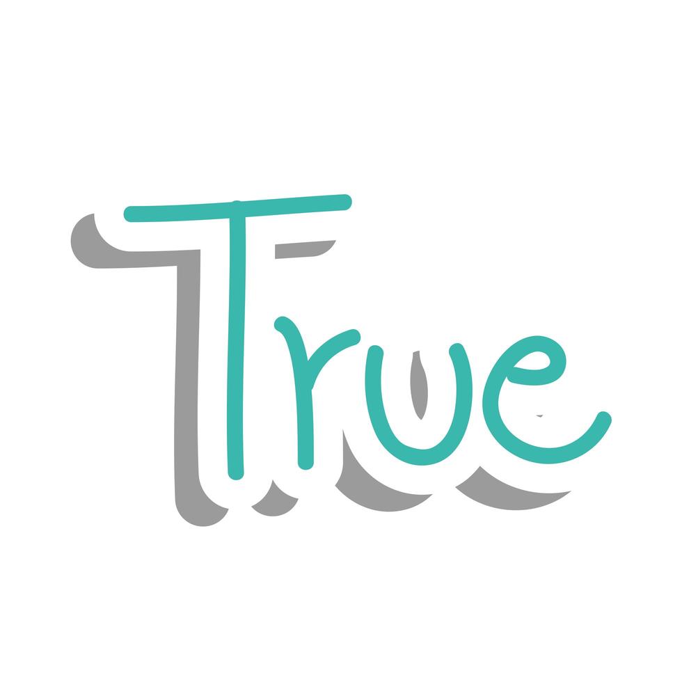 true word cute sticker vector design