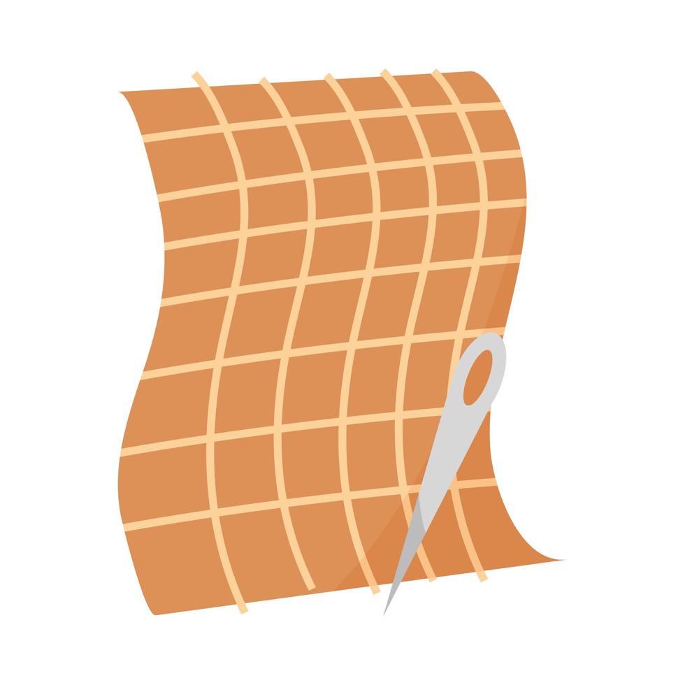 squared cloth with needle vector design