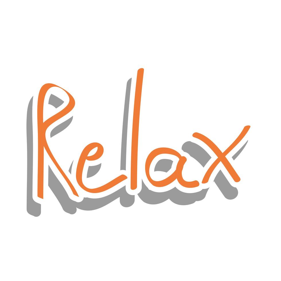 relax word cute sticker vector design