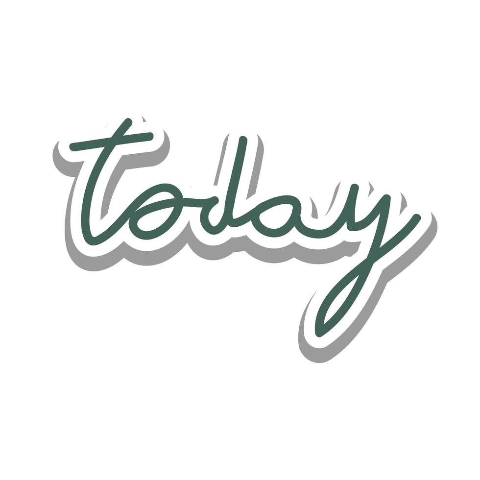 today word cute sticker vector design