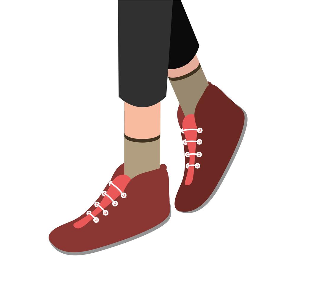 male trendy red shoes vector design