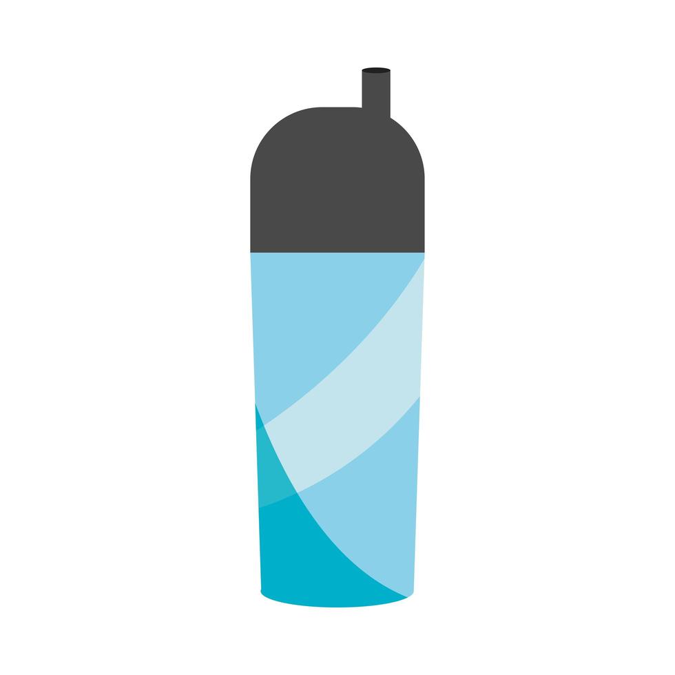 gym sport water bottle accessory in flat style vector