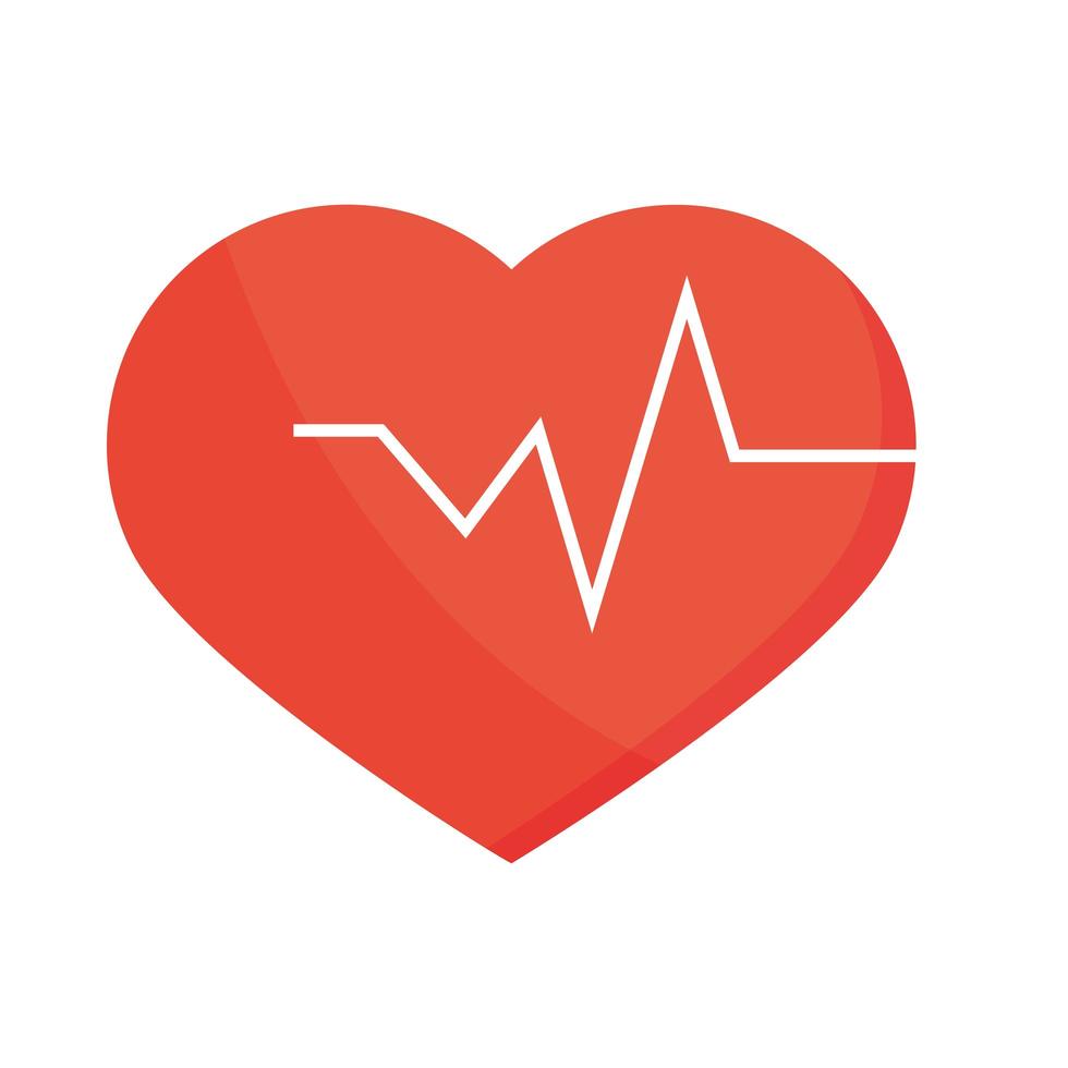 medicina saludable para el latido del corazón en estilo plano vector