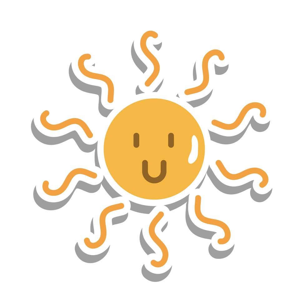 sun cartoon sticker vector design
