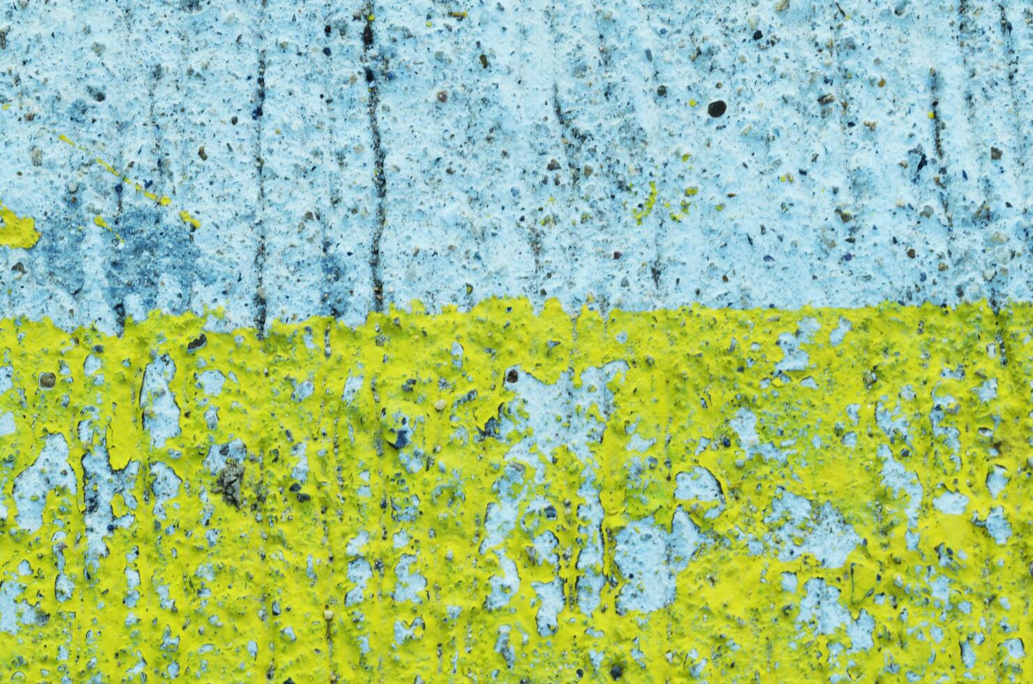 Concret road texture with yellow color peeling paint on sueface for Grunge backgrounds photo