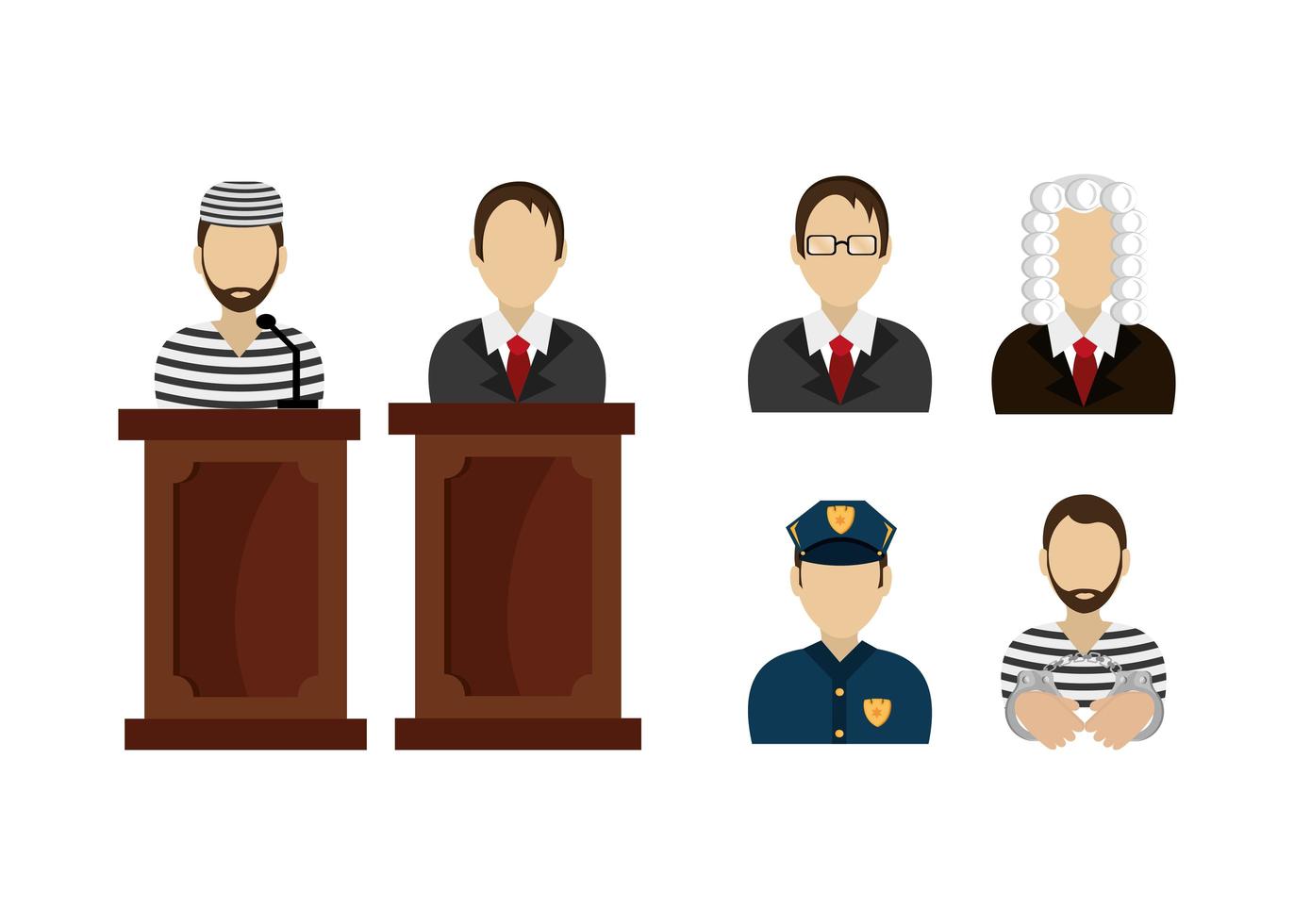 set of legal law and justice icons vector