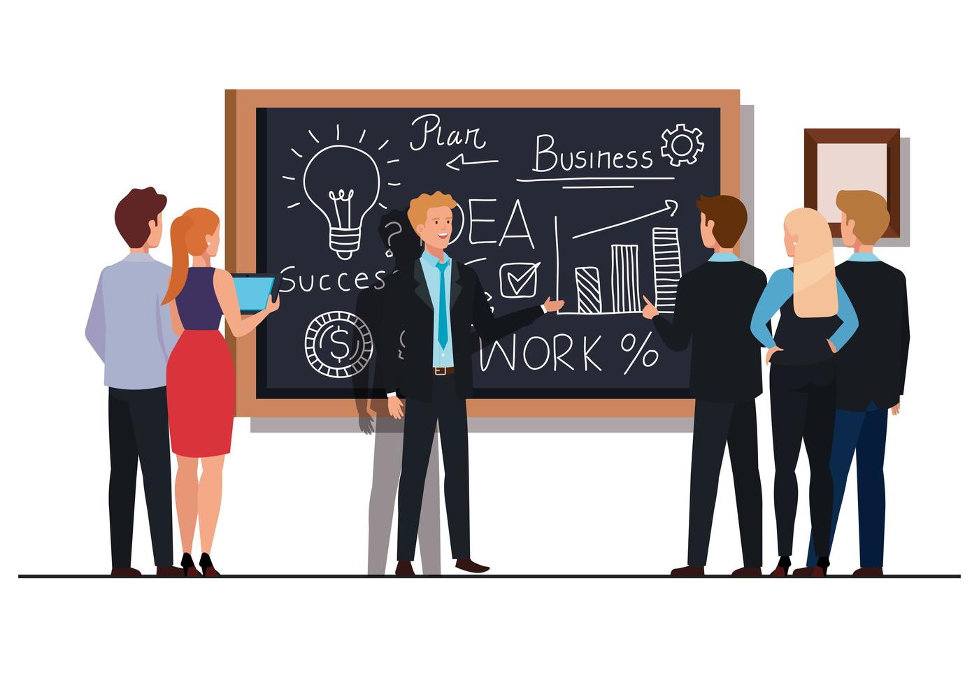 meeting brainstorm of business people vector
