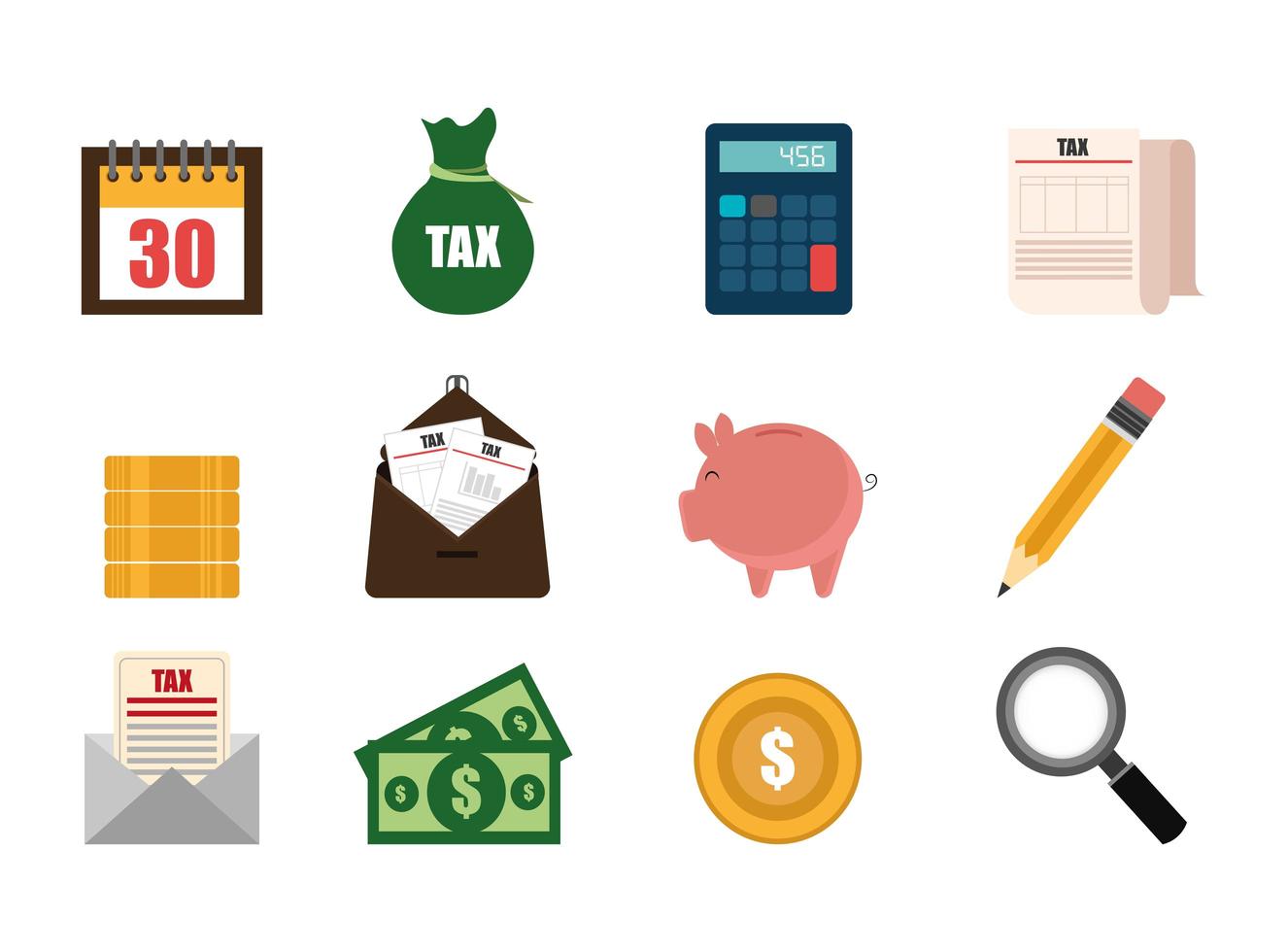 bundle of business set icons vector