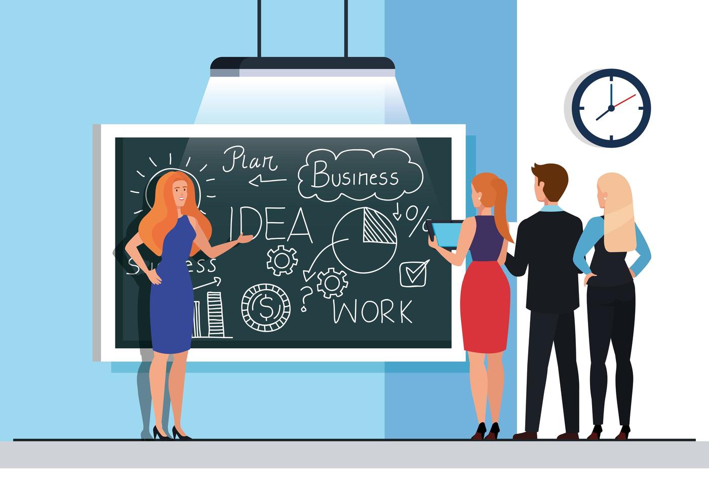 meeting brainstorm of business people vector