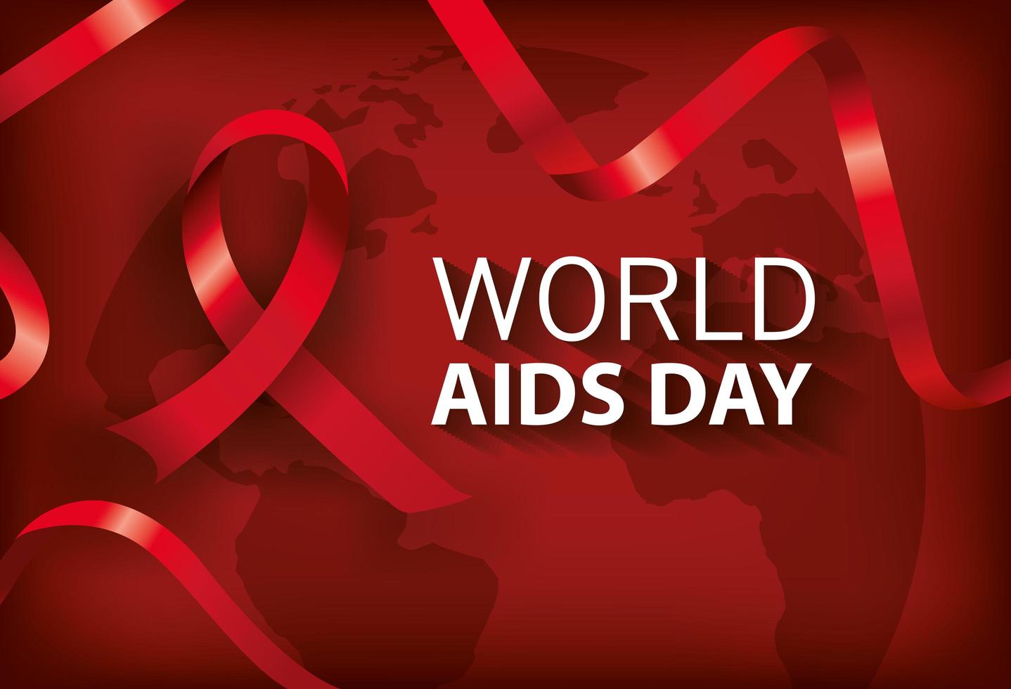 poster world aids day with ribbon vector