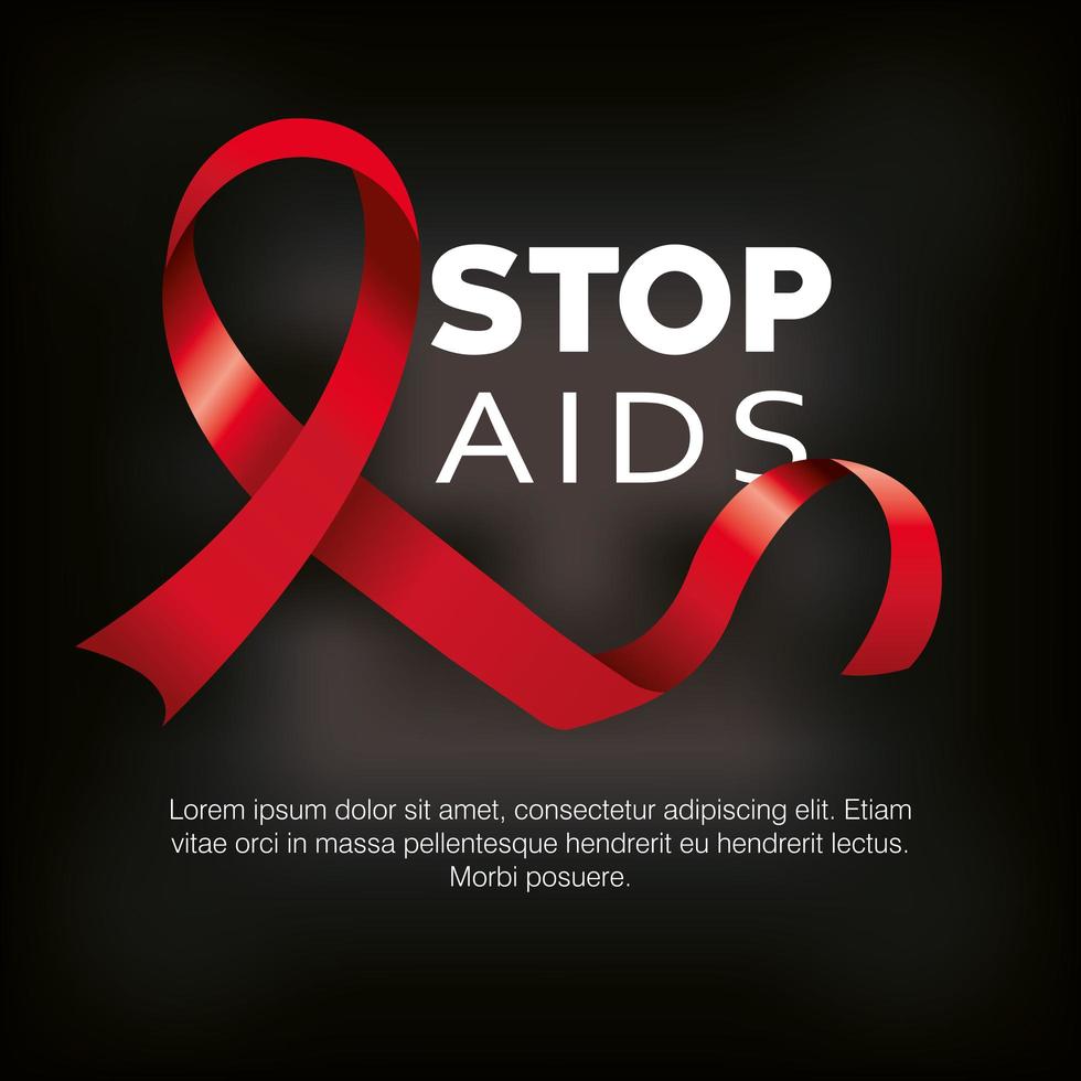 poster stop aids with ribbon vector