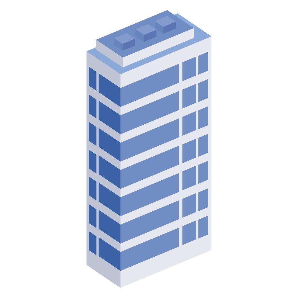 isometric lilac building vector