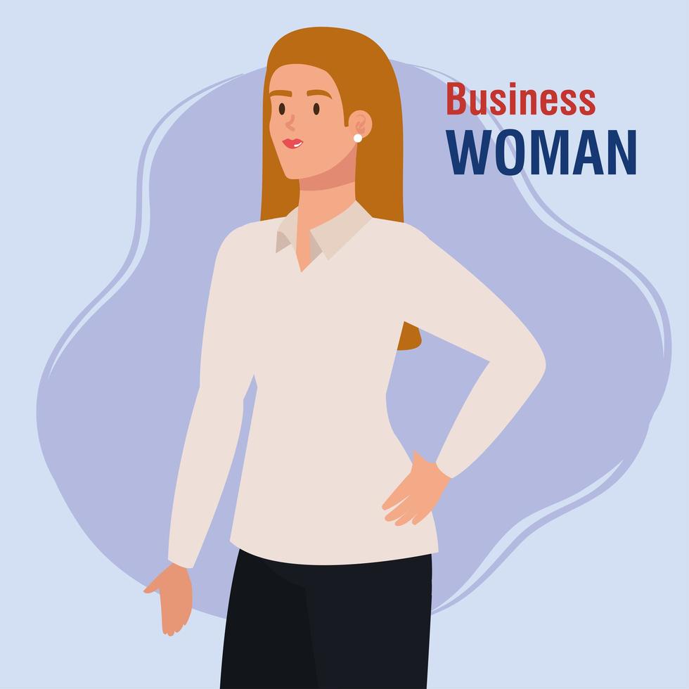 elegant young businesswoman avatar character vector