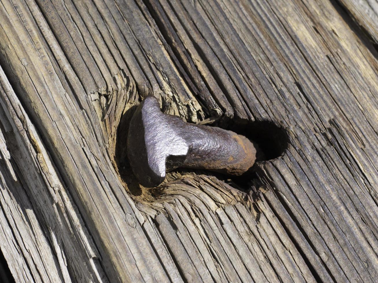 A nail in a bridge. photo