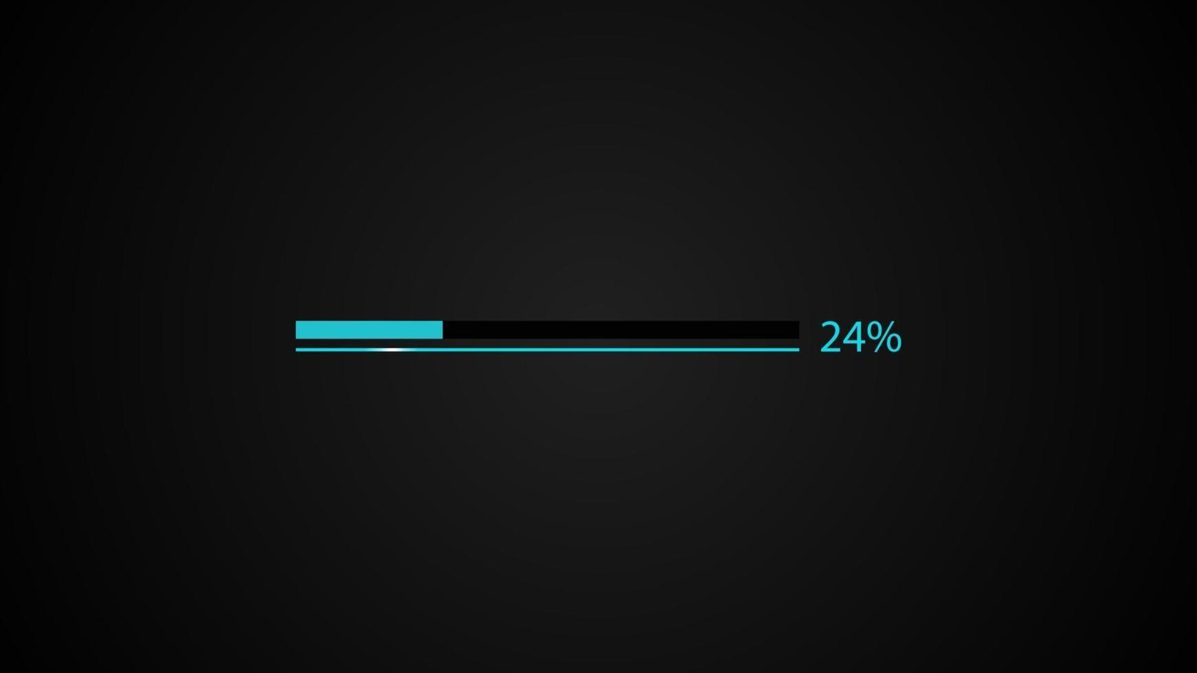 Blue Load bar on dark background. Horizontal line load bar vector