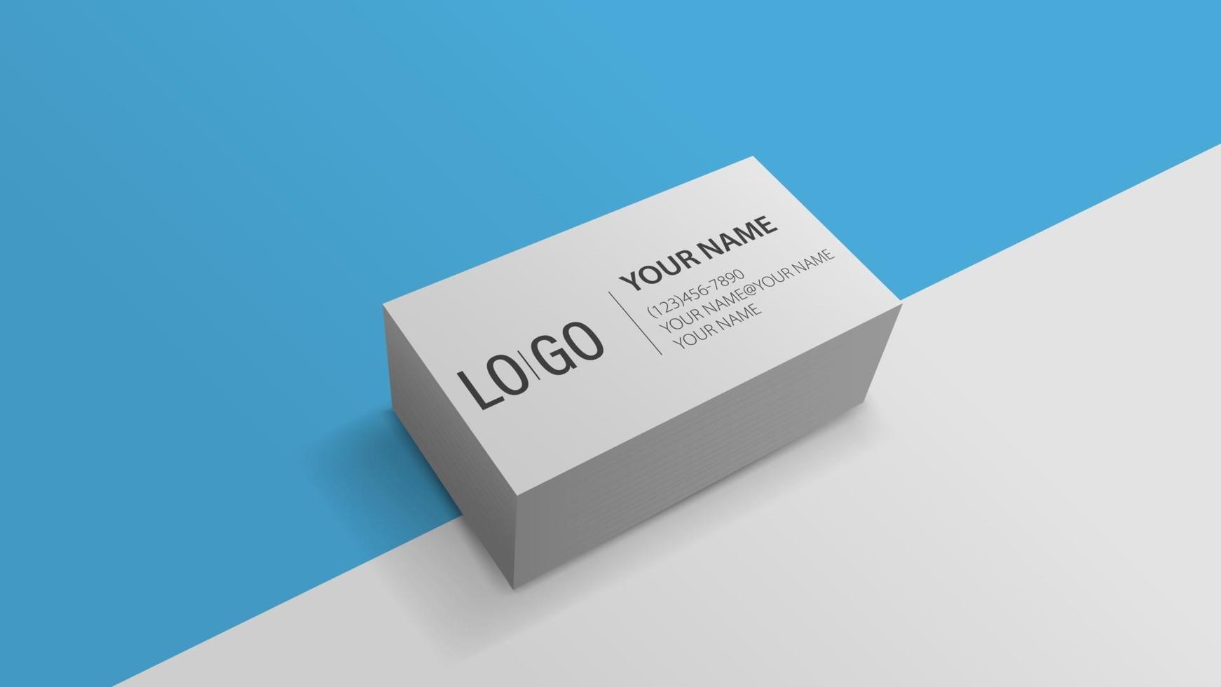 Business Card 3D mockup, volumetric template for your arts vector