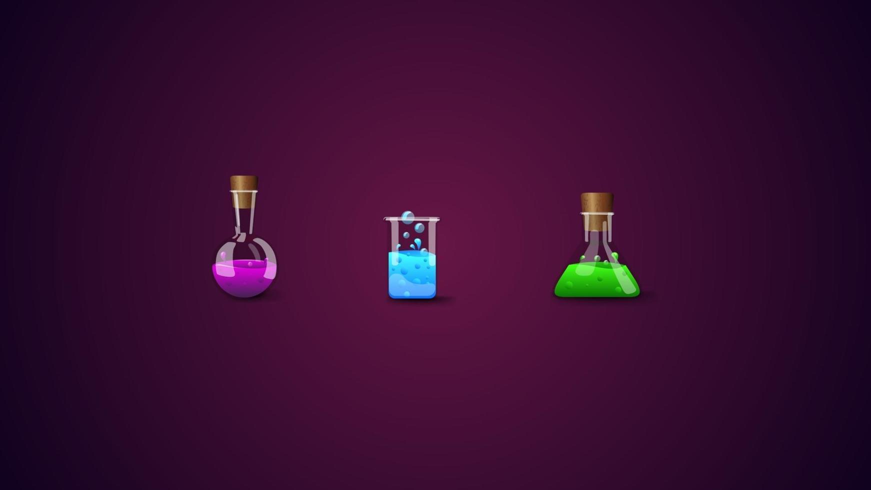 Cartoon chemical colbs in difference colors and forms vector