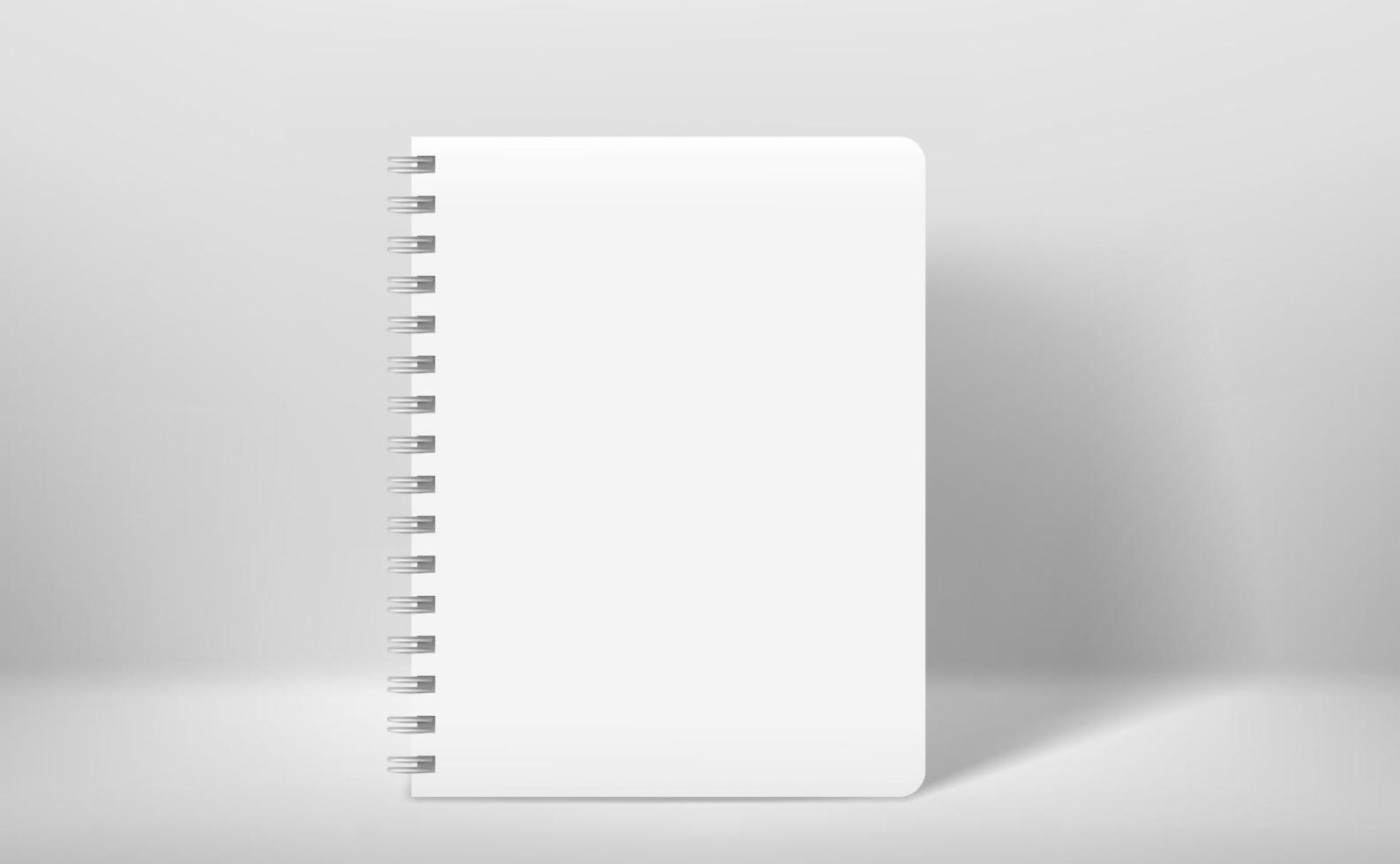 White binder in white interior. 3d style realistic vector mock up