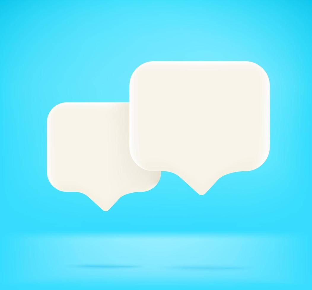 Two speech balloons with copy space. Dialog concept on blue background vector