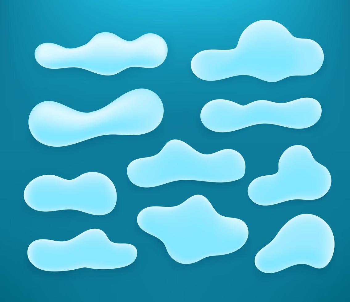 Abstract vector clouds clip art on blue background