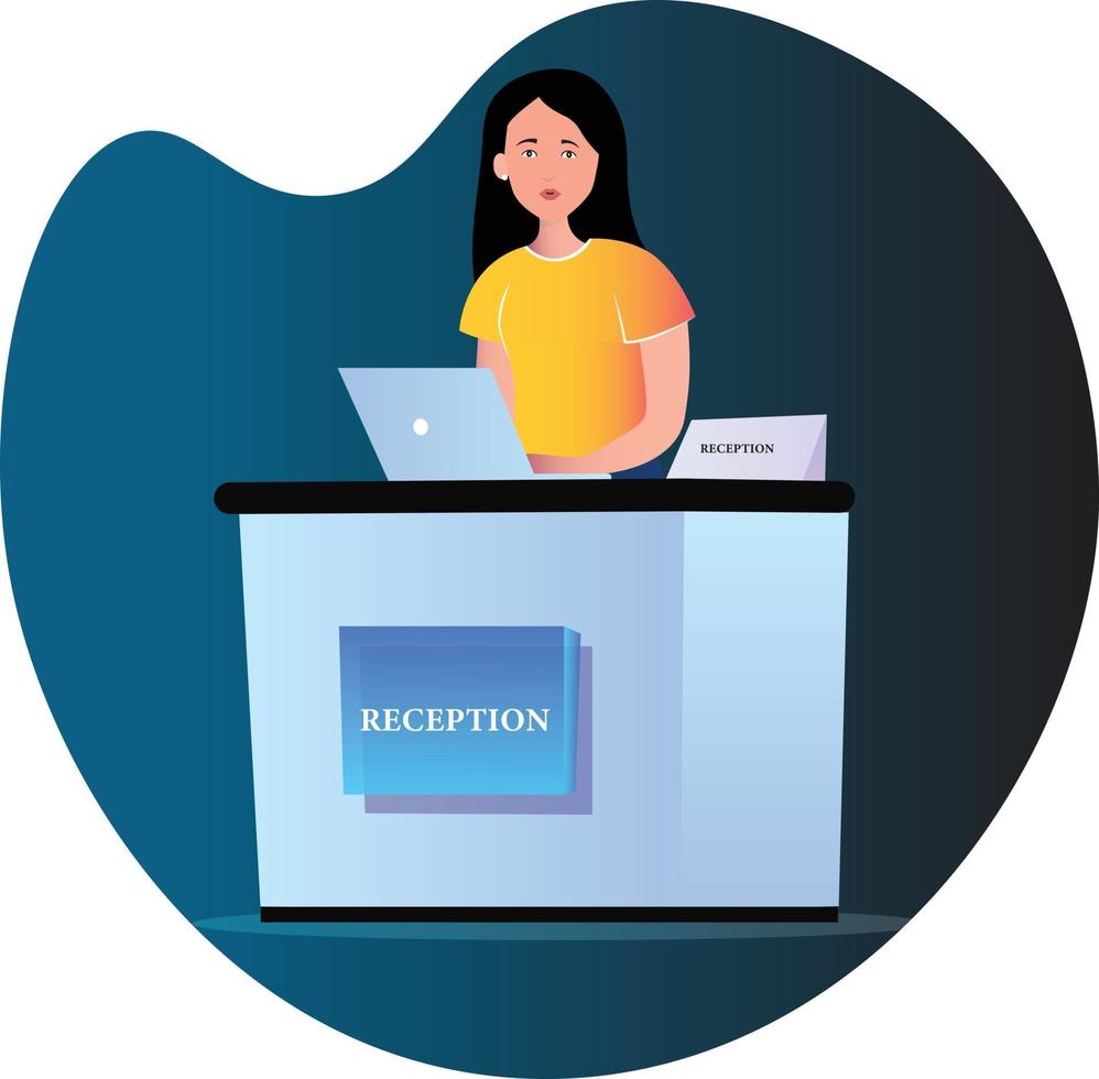 Girl Receptionist Character vector