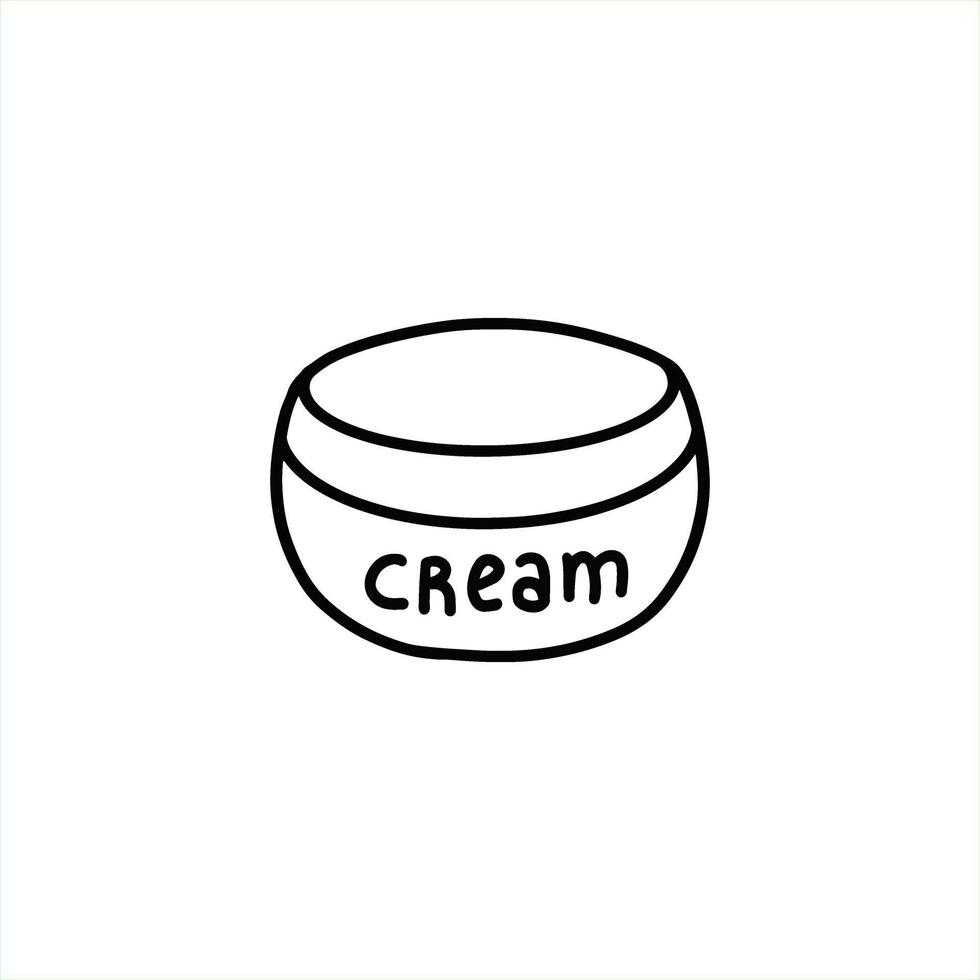 Packaging of SPF sunscreen. Sunscreen for the body. Tanning agent . Vector illustration in the doodle style