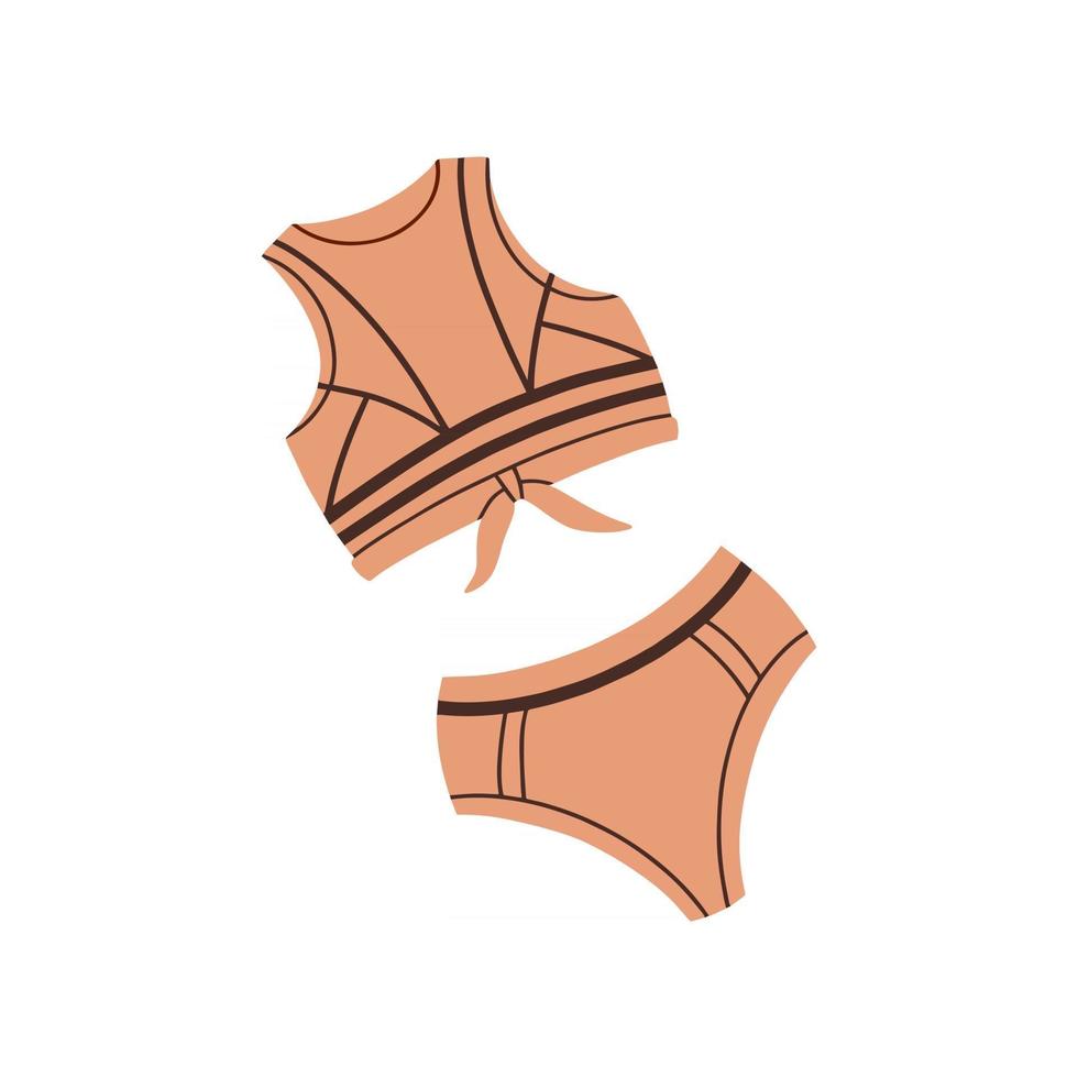 Sports swimsuit-two-piece. Vector Illustration. Bathing clothes .