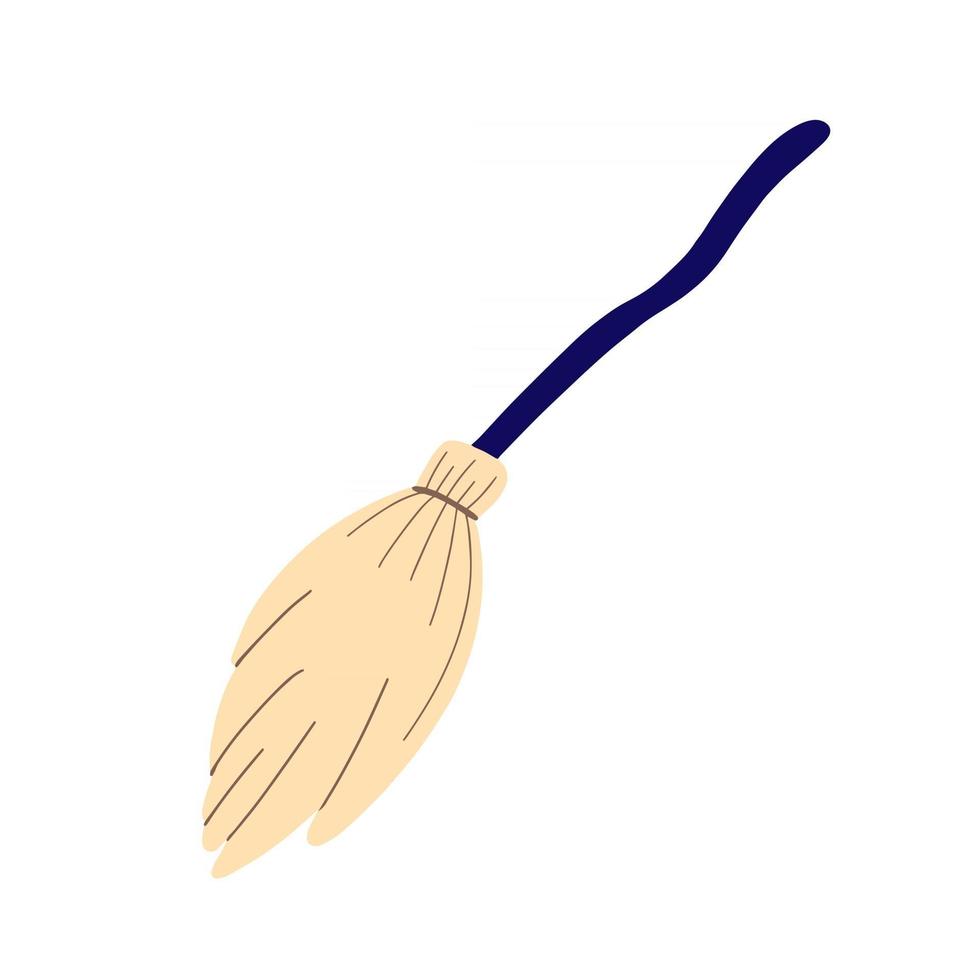 The witch broom. A broom isolated on a white background.Design for Halloween vector