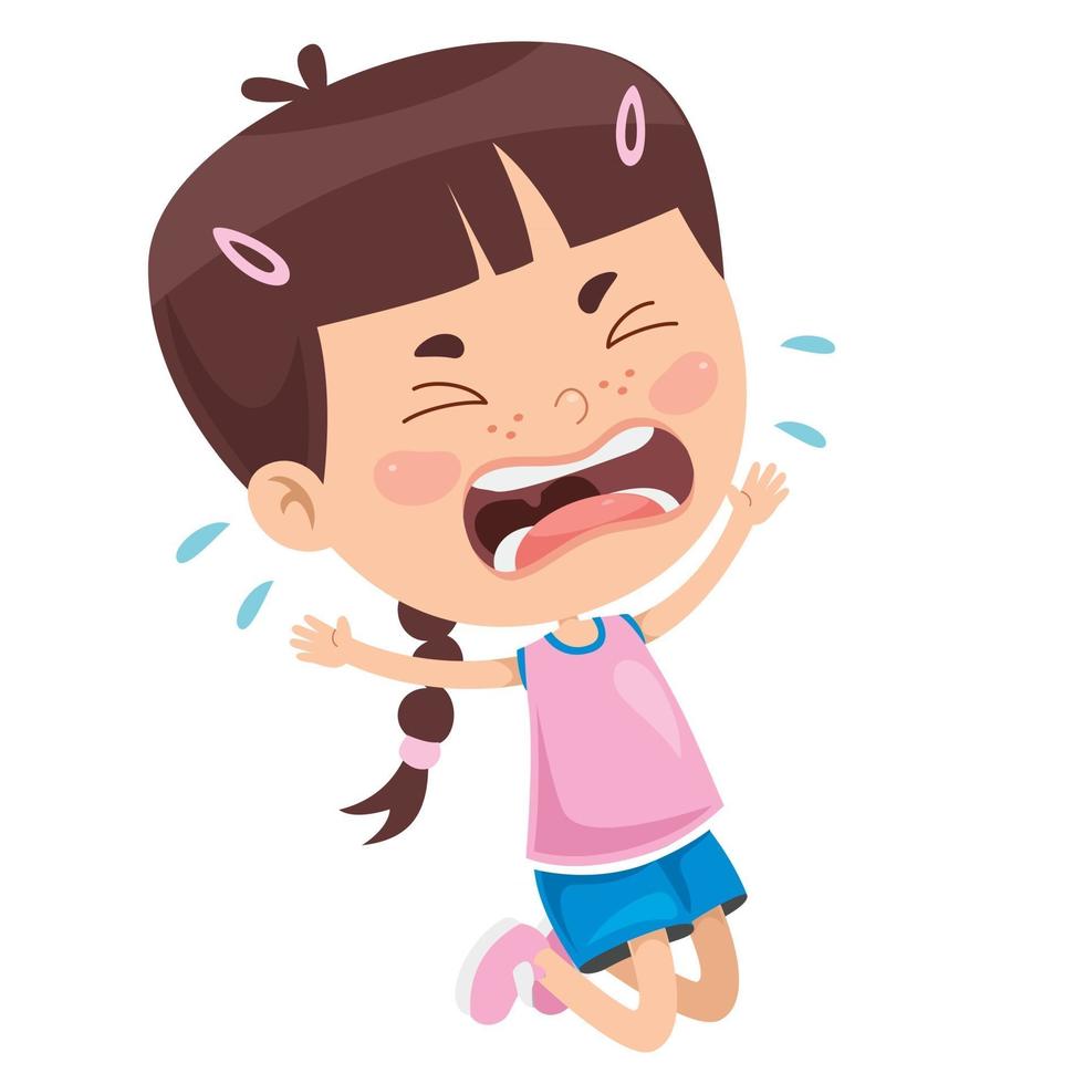 An Upset Little Child Crying vector