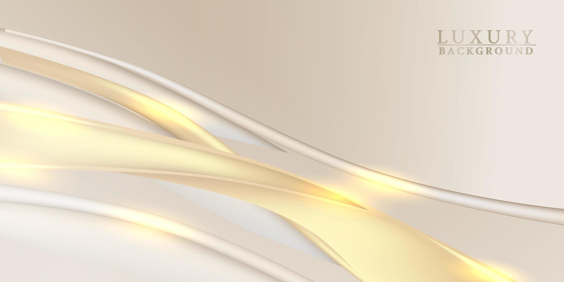 Elegant luxury cloth golden satin fabric curve flow wave background for beauty glamour deluxe vector