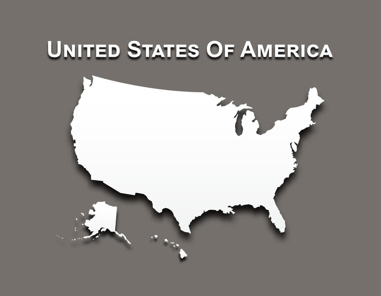 Map of United state of america . vector