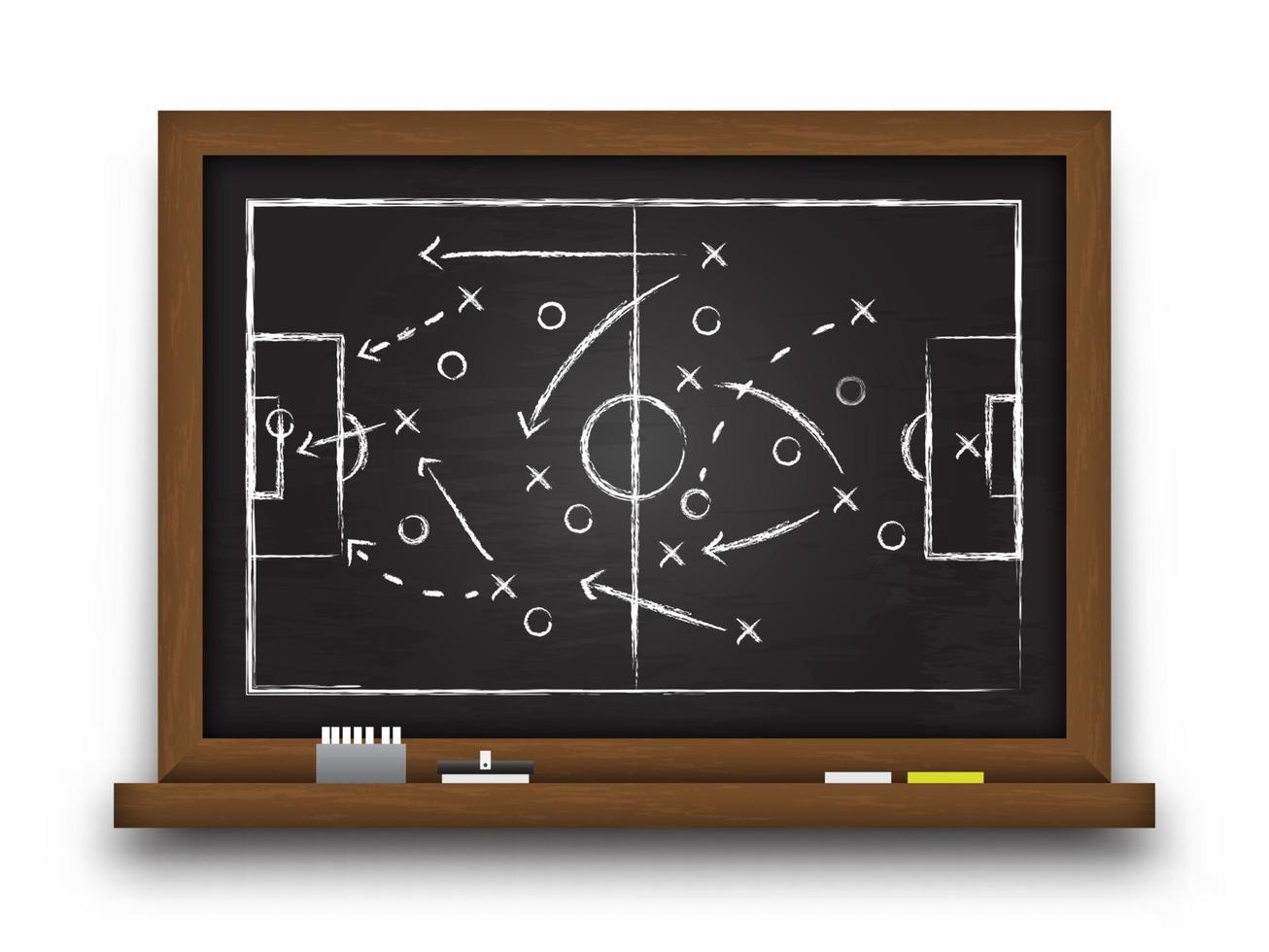 Soccer cup formation and tactic  Chalkboard with football game strategy   Vector for international world championship tournament 2018 concept